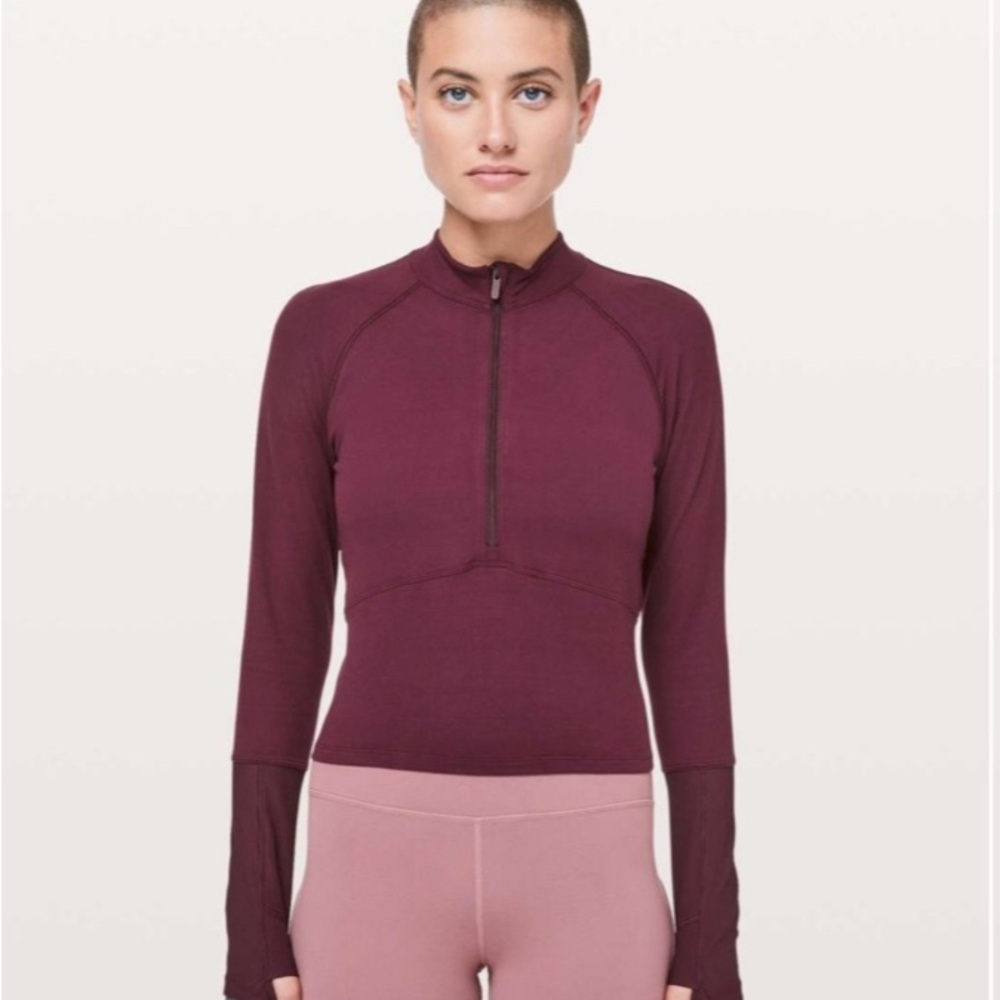 Lululemon Its Rulu Long Sleeve 1/4 Zip Top